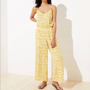 Loft beach branch smocked waist jumpsuit
